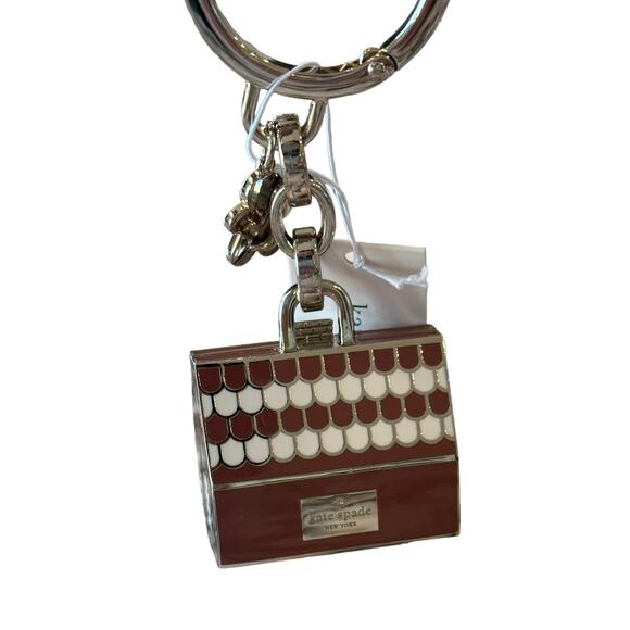 Kate Spade Gingerbread House Keychain Bag Charm Metal - Picture 2 of 7